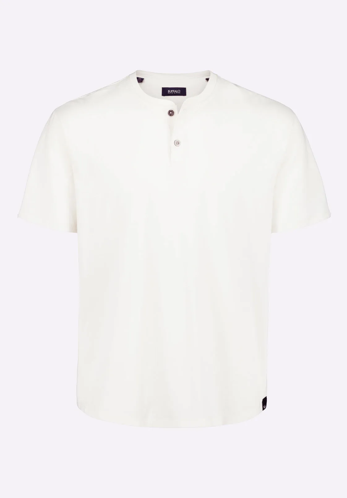 Kamel Men's Short-Sleeve Jersey Henley Top, Milk - BM24602
