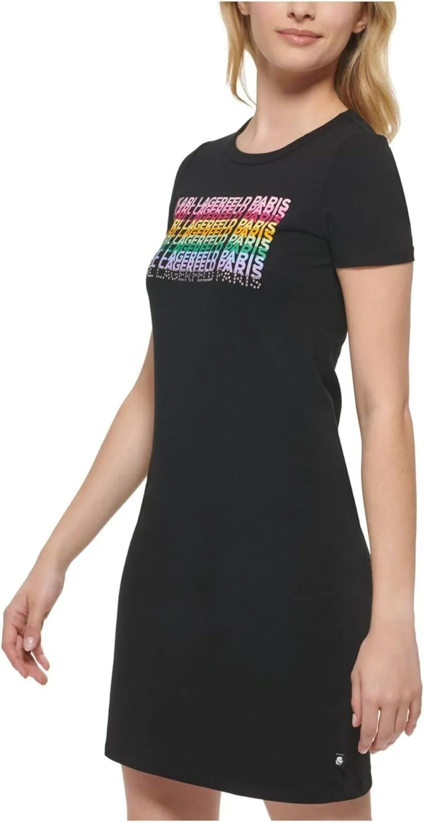 Karl Lagerfeld Paris Women's Logo Design T-Shirt Dress L2WDD030