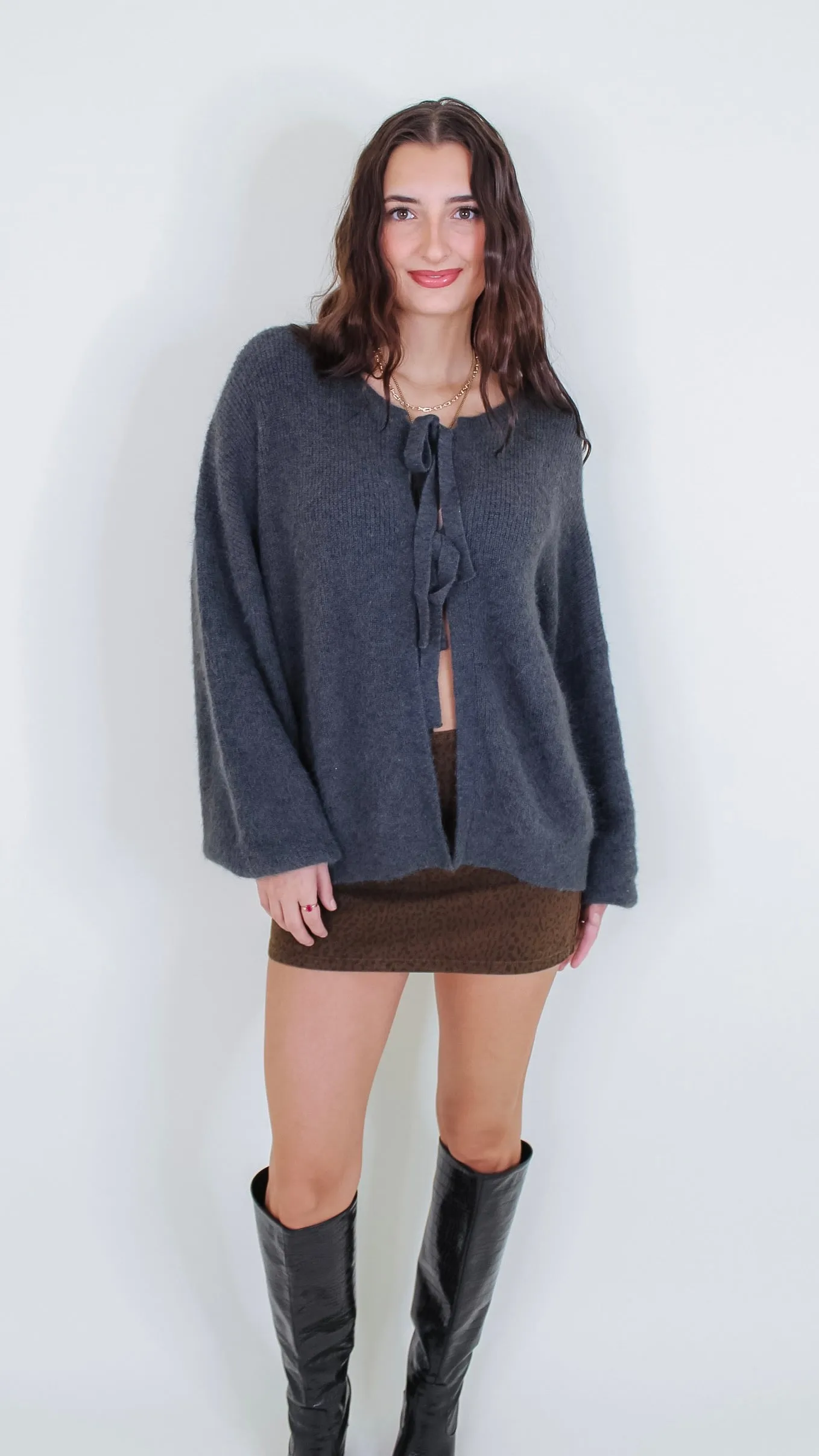 Kat Brown Printed Mini Skirt