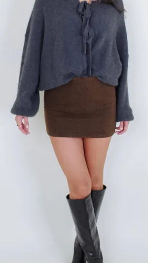 Kat Brown Printed Mini Skirt