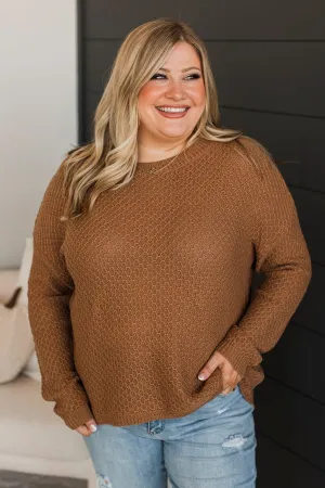 Keep It Colorful Knit Sweater- Dark Camel