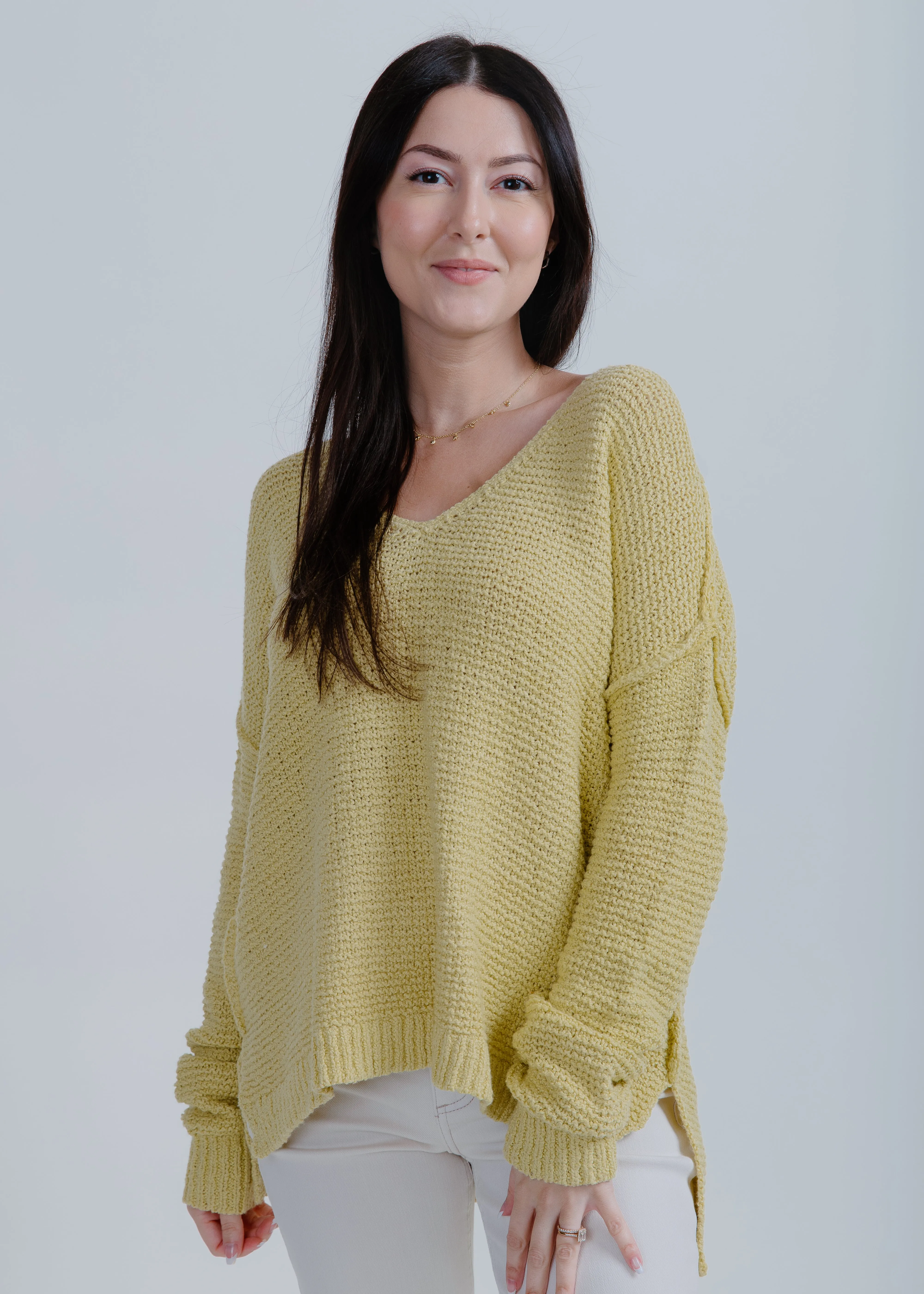 Kelly Knit Sweater - Dusty Yellow