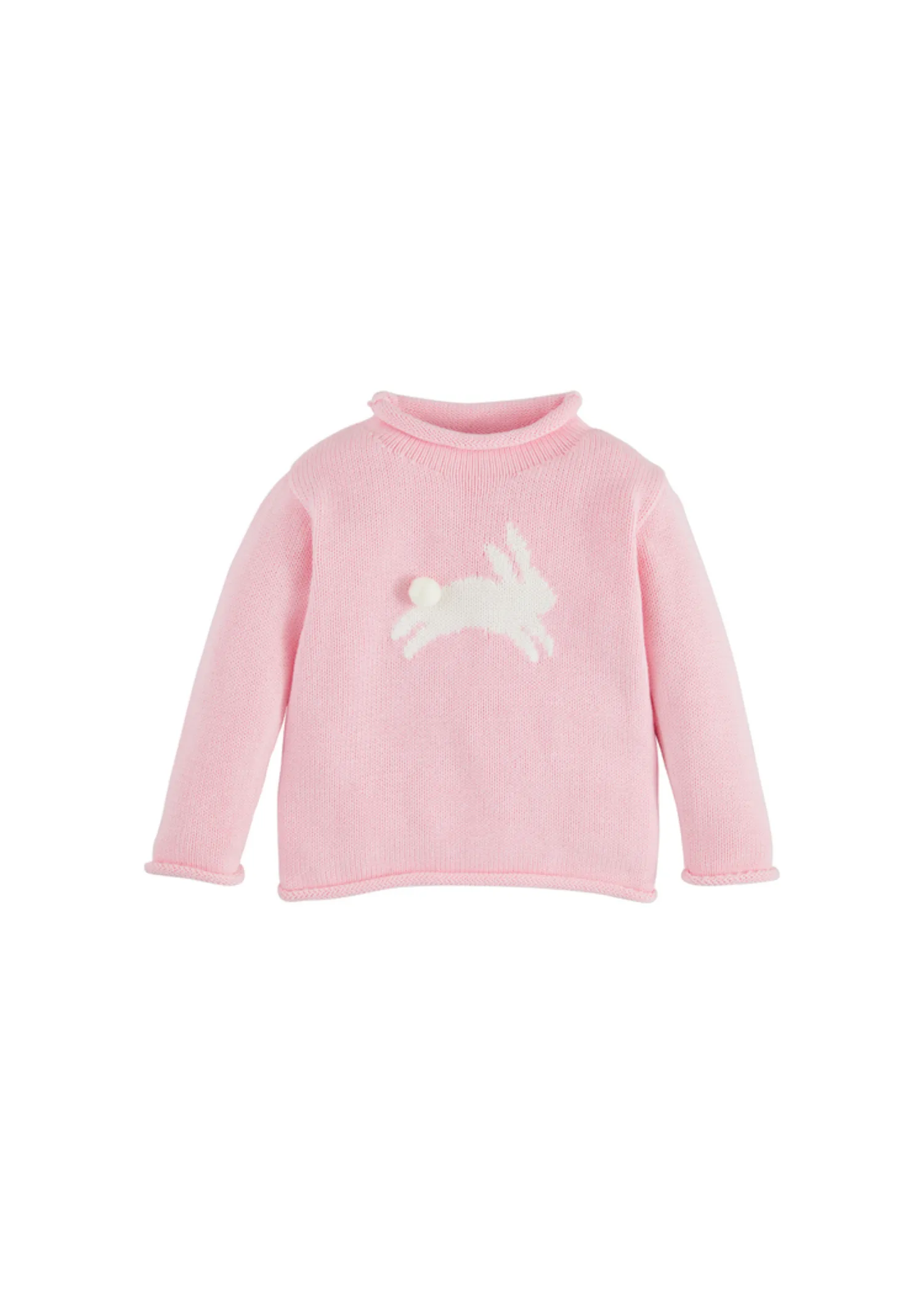 KIDS BUNNY ROLLNECK SWEATER - PINK