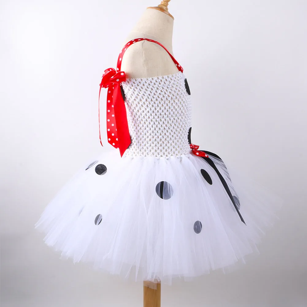 Kids Girls Dalmatian Tutu Dress Purple Halloween Carnival Suit