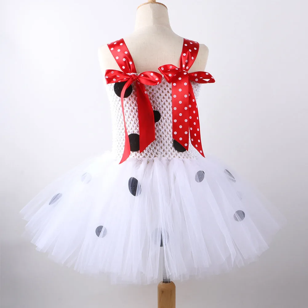Kids Girls Dalmatian Tutu Dress Purple Halloween Carnival Suit