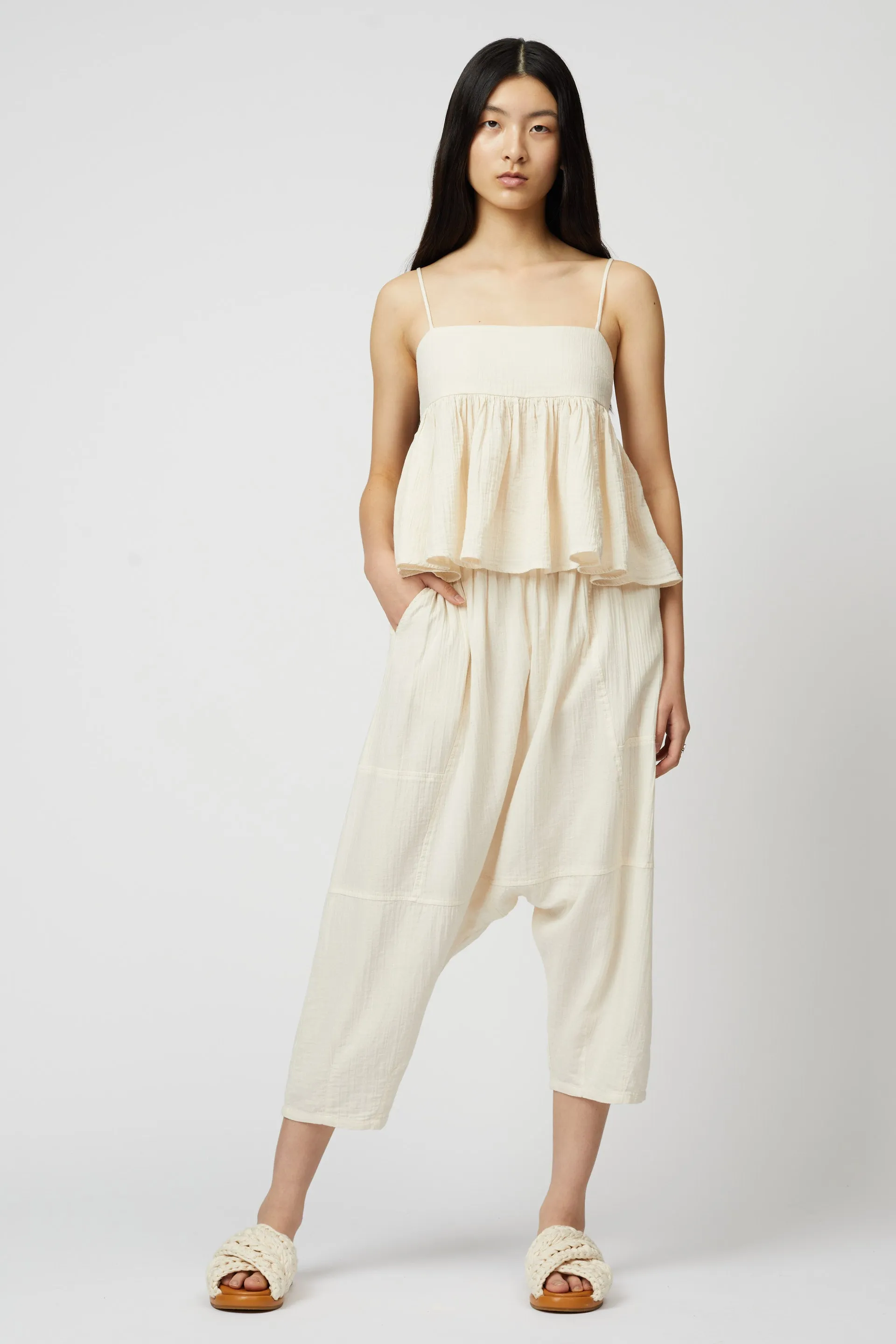 Kiko Pant in Crinkled Cotton