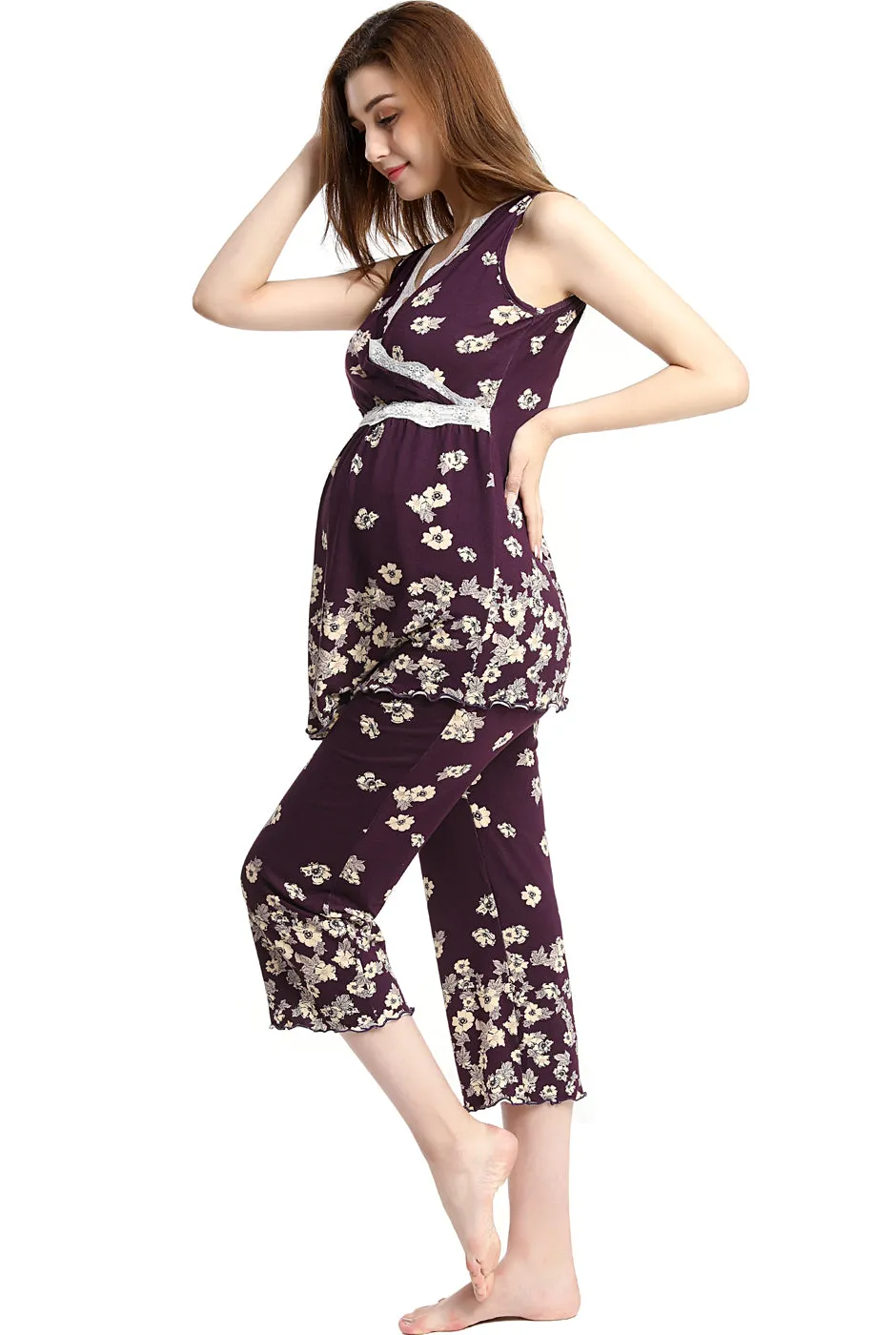 Kimi   Kai Maternity "Loren" Nursing PJ Set