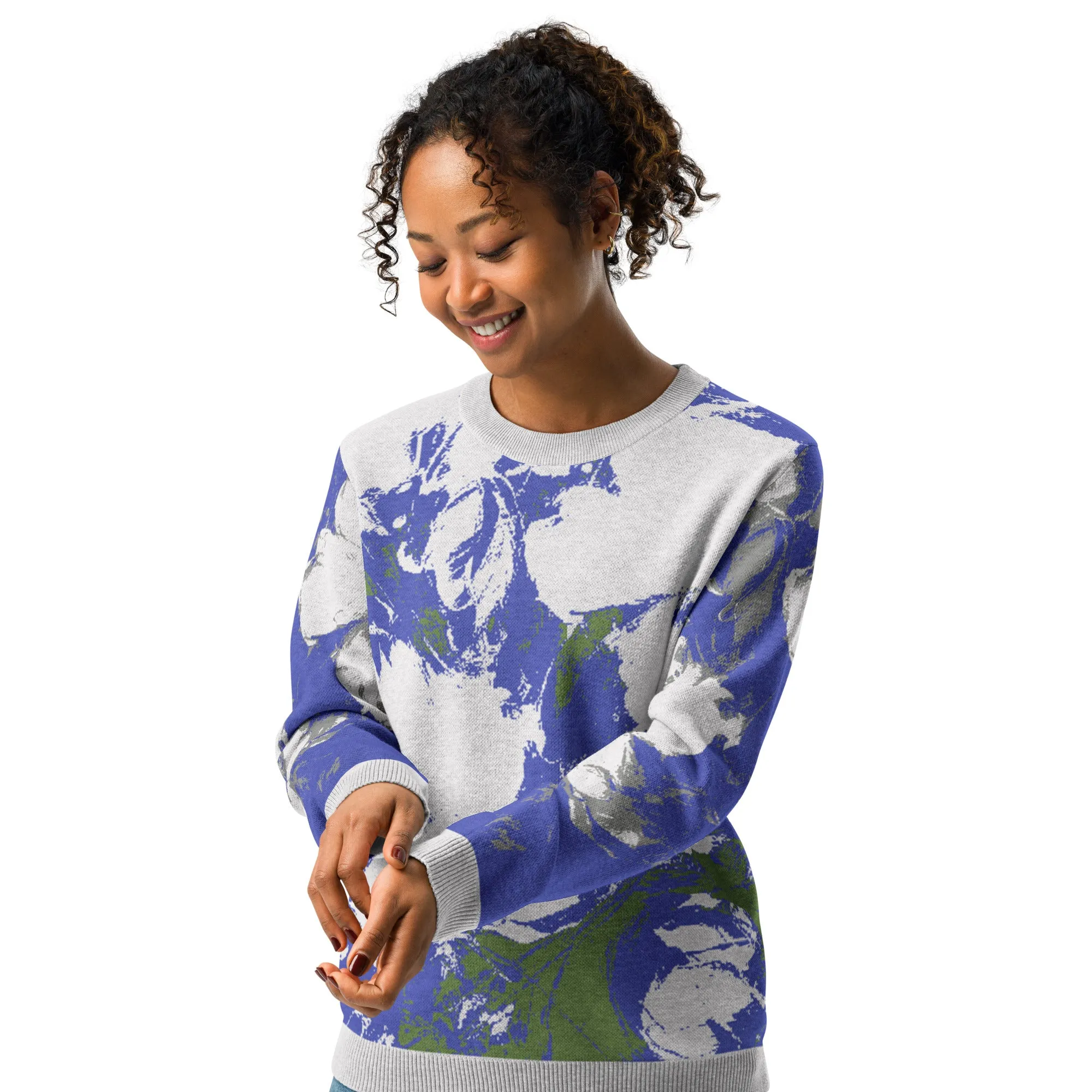 Knitted crew neck sweater XS to 3 XL