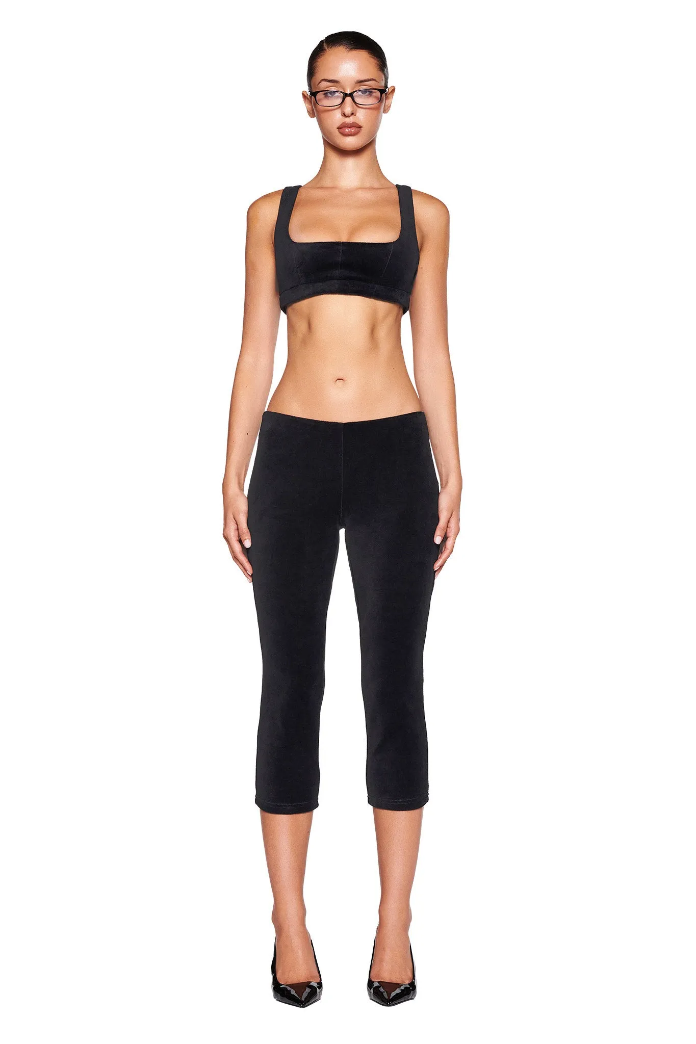 LAURA VELVET LEGGING - BLACK