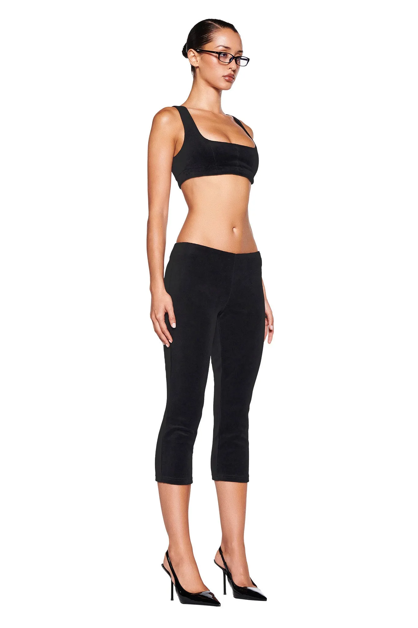 LAURA VELVET LEGGING - BLACK