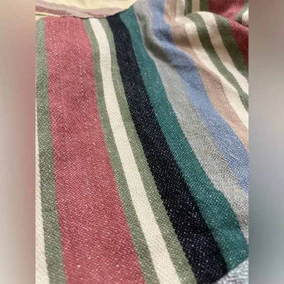 LAUREN BY RALPH LAUREN 100% Cotton Striped Multicolor Wrap Skirt Size 12