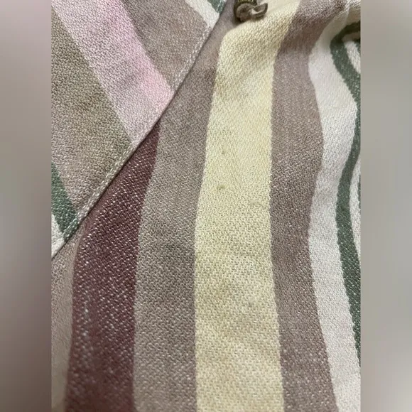 LAUREN BY RALPH LAUREN 100% Cotton Striped Multicolor Wrap Skirt Size 12