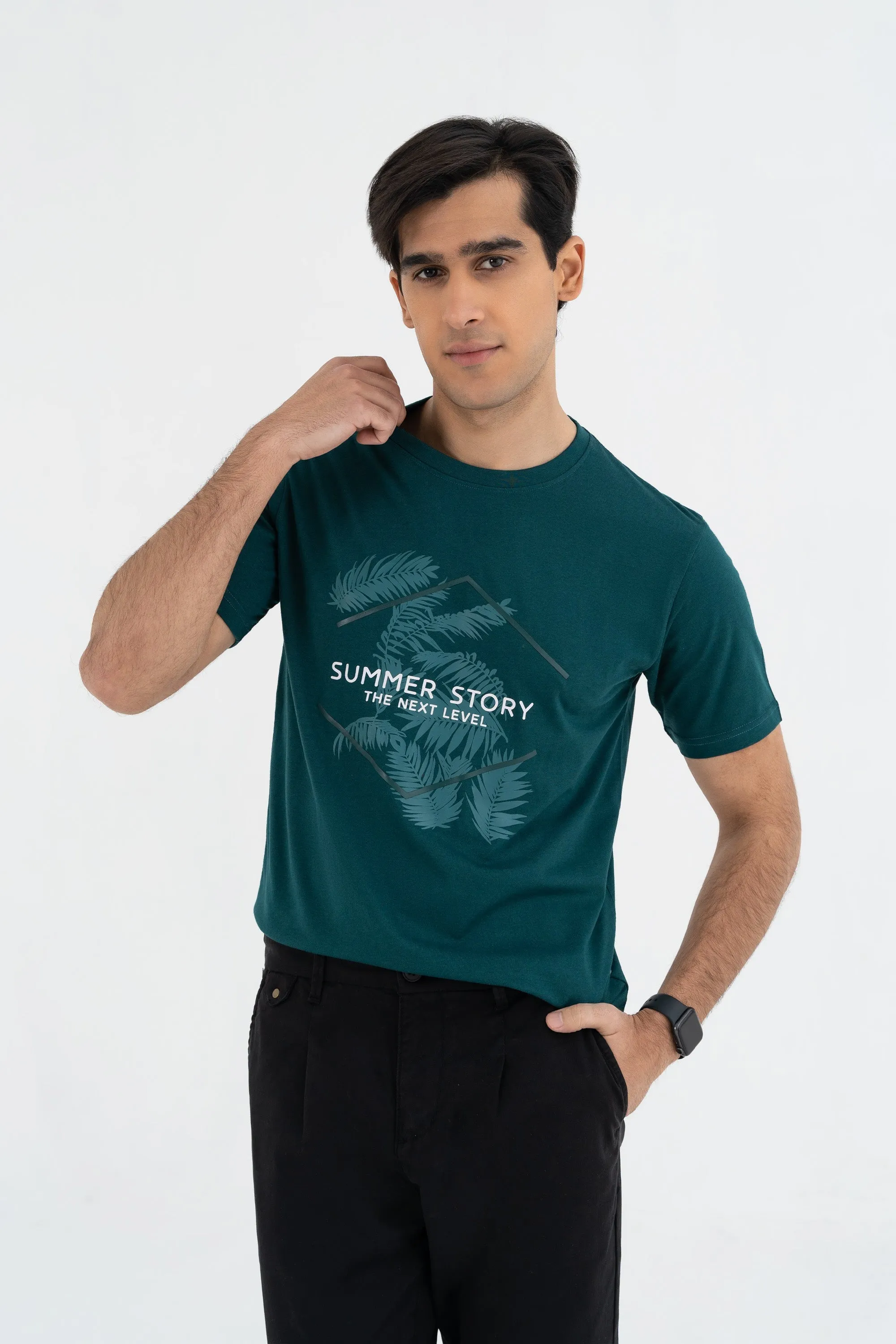 Leafy Dark Green Tee