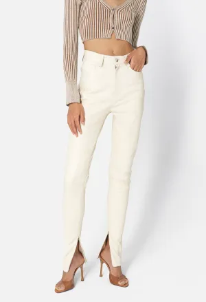 Leather Ryder Hi Rise Skinny / Salt