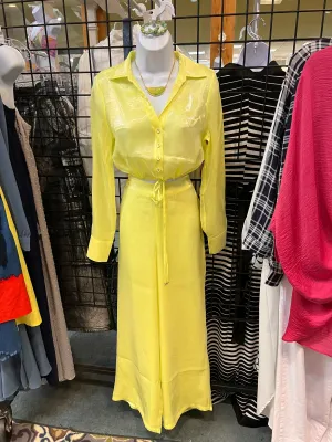 Lemon Organza Pant Set