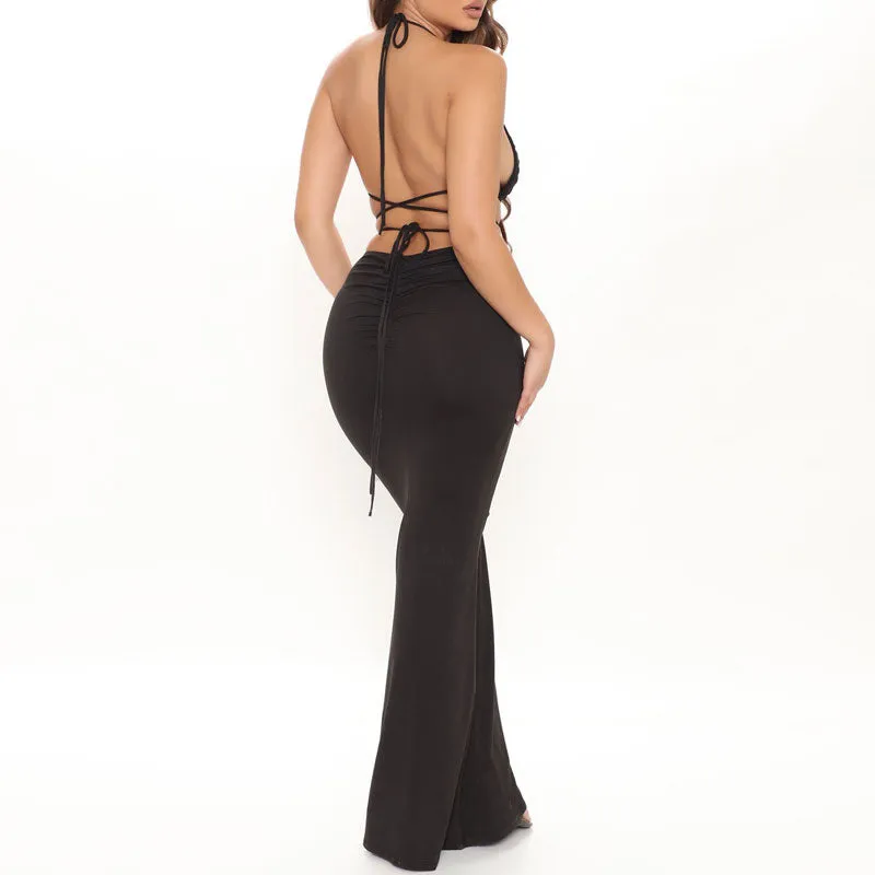 Leopard Print Sleeveless Bandage Maxi Dress