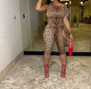 leopard print sleeveless jumpsuit