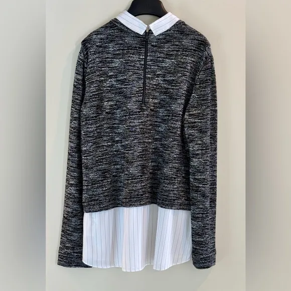 Like New! Alice   Olivia Black White Maelynn Layered CollarSweater