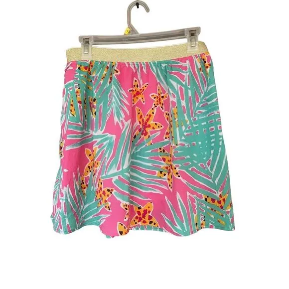 Lilly Pulitzer Womens Multicolor Tropical Leied Coy Mini Skirt Size Medium