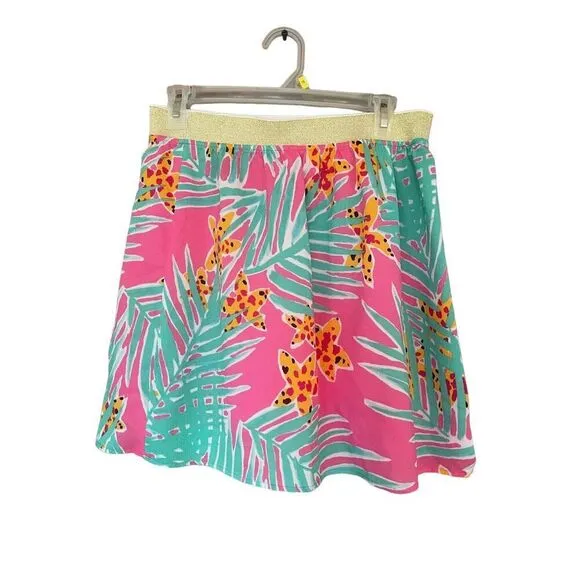 Lilly Pulitzer Womens Multicolor Tropical Leied Coy Mini Skirt Size Medium