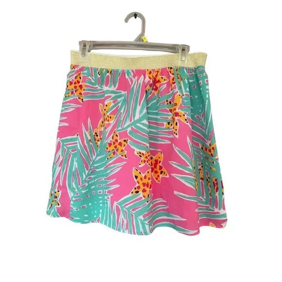 Lilly Pulitzer Womens Multicolor Tropical Leied Coy Mini Skirt Size Medium