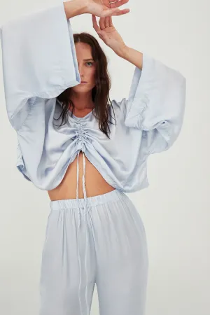 Ling Silk Blouse Ice Blue