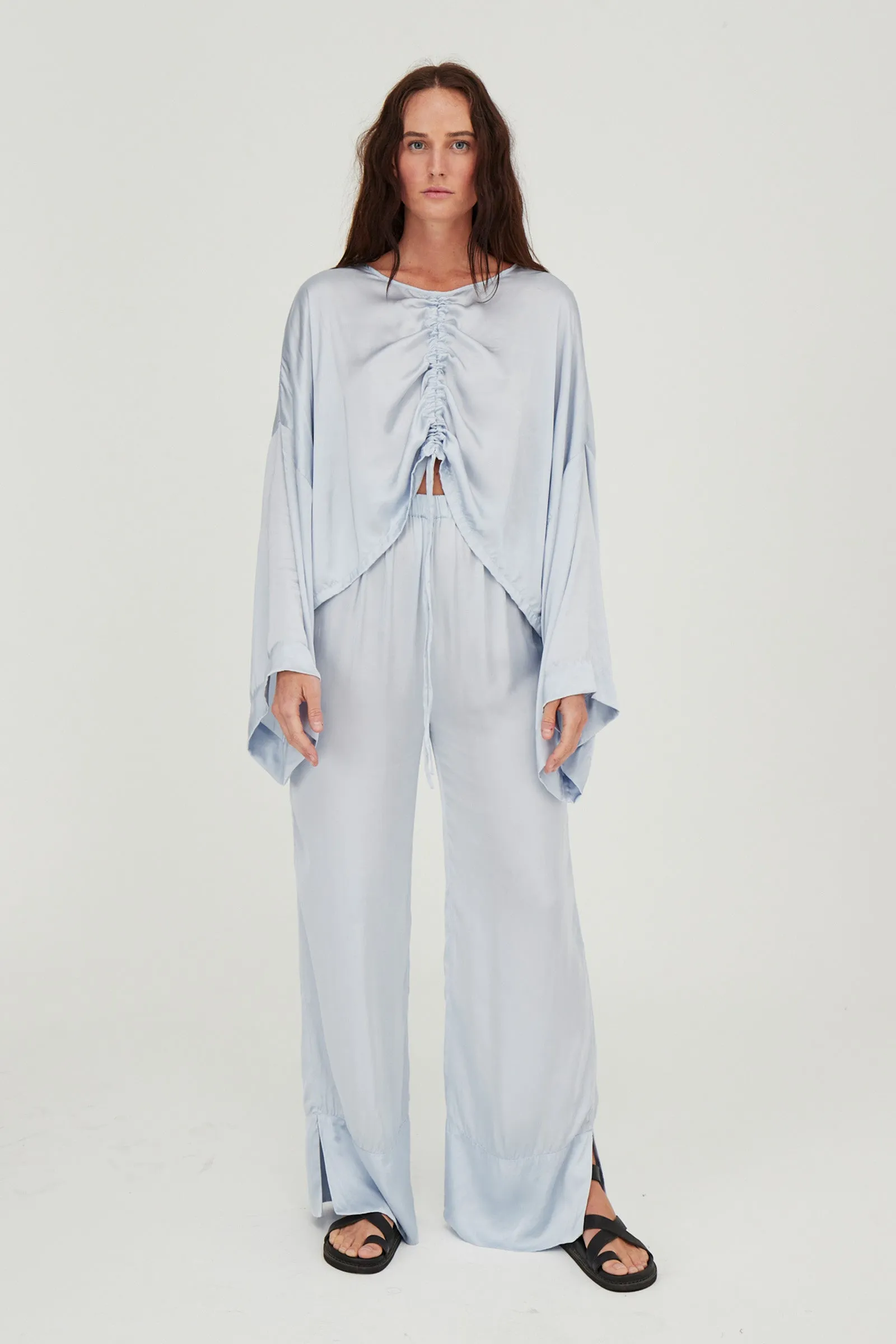Ling Silk Blouse Ice Blue