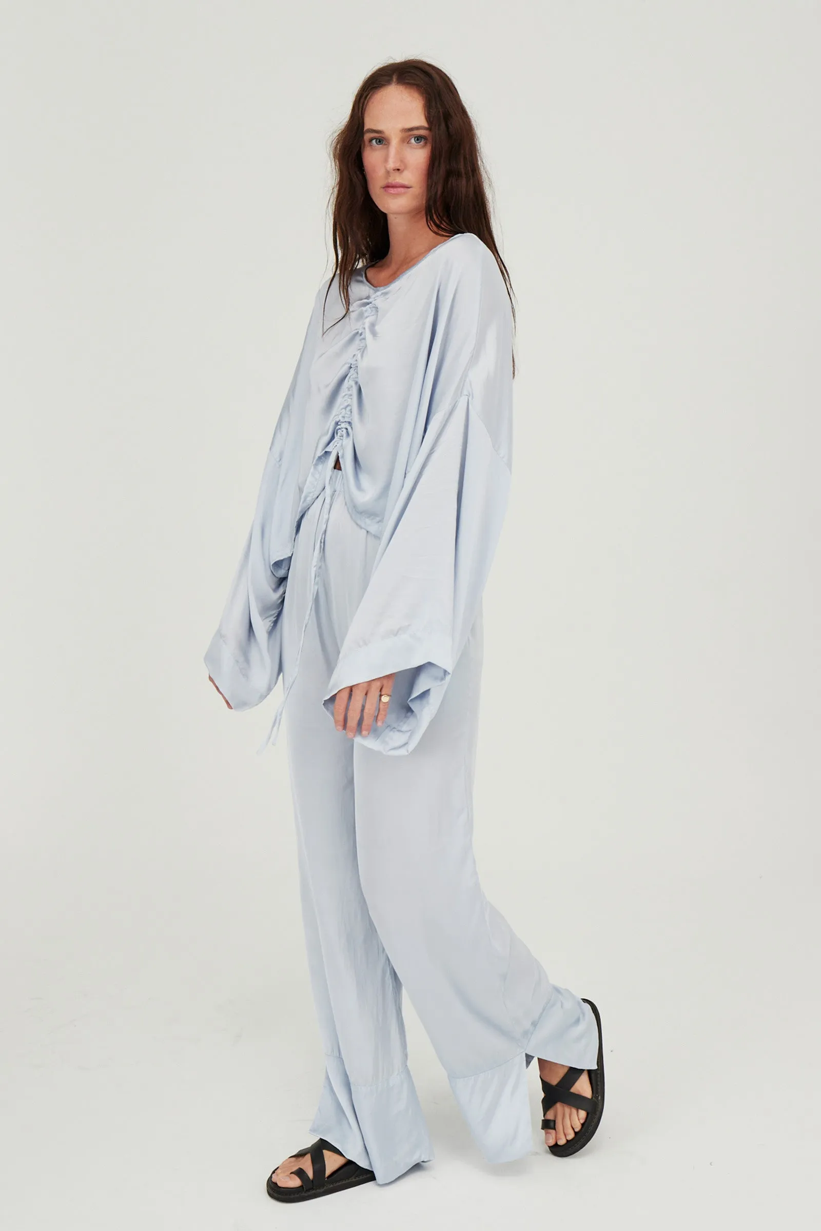 Ling Silk Blouse Ice Blue