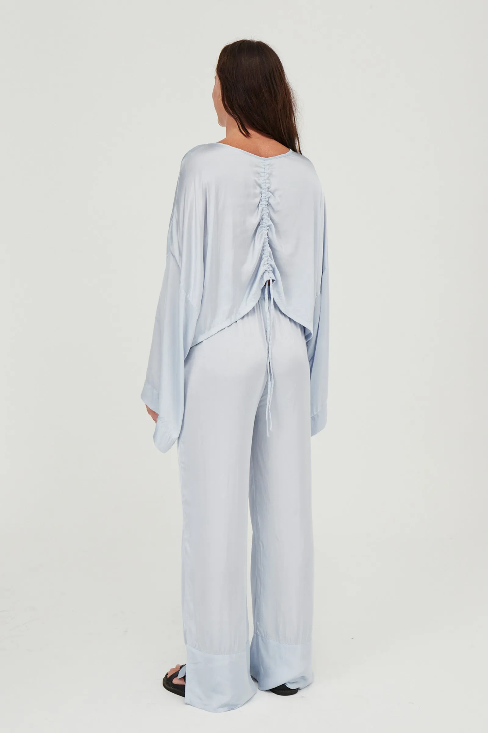 Ling Silk Blouse Ice Blue