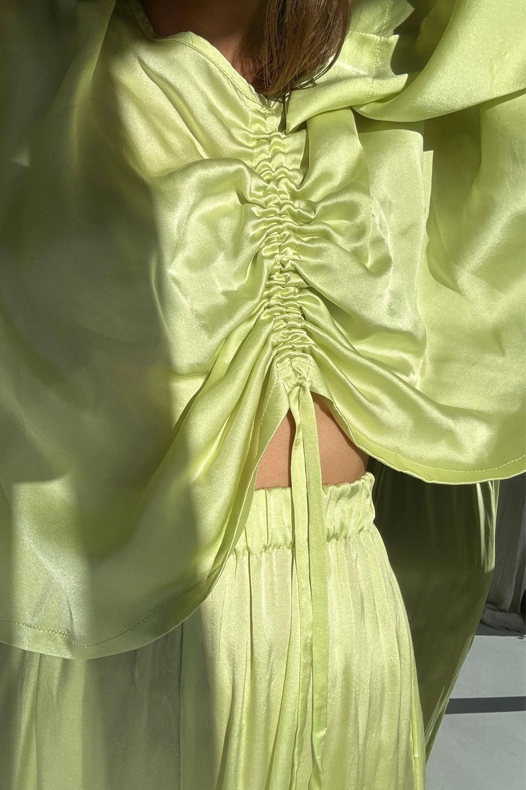 Ling Silk Blouse Sunny Lime
