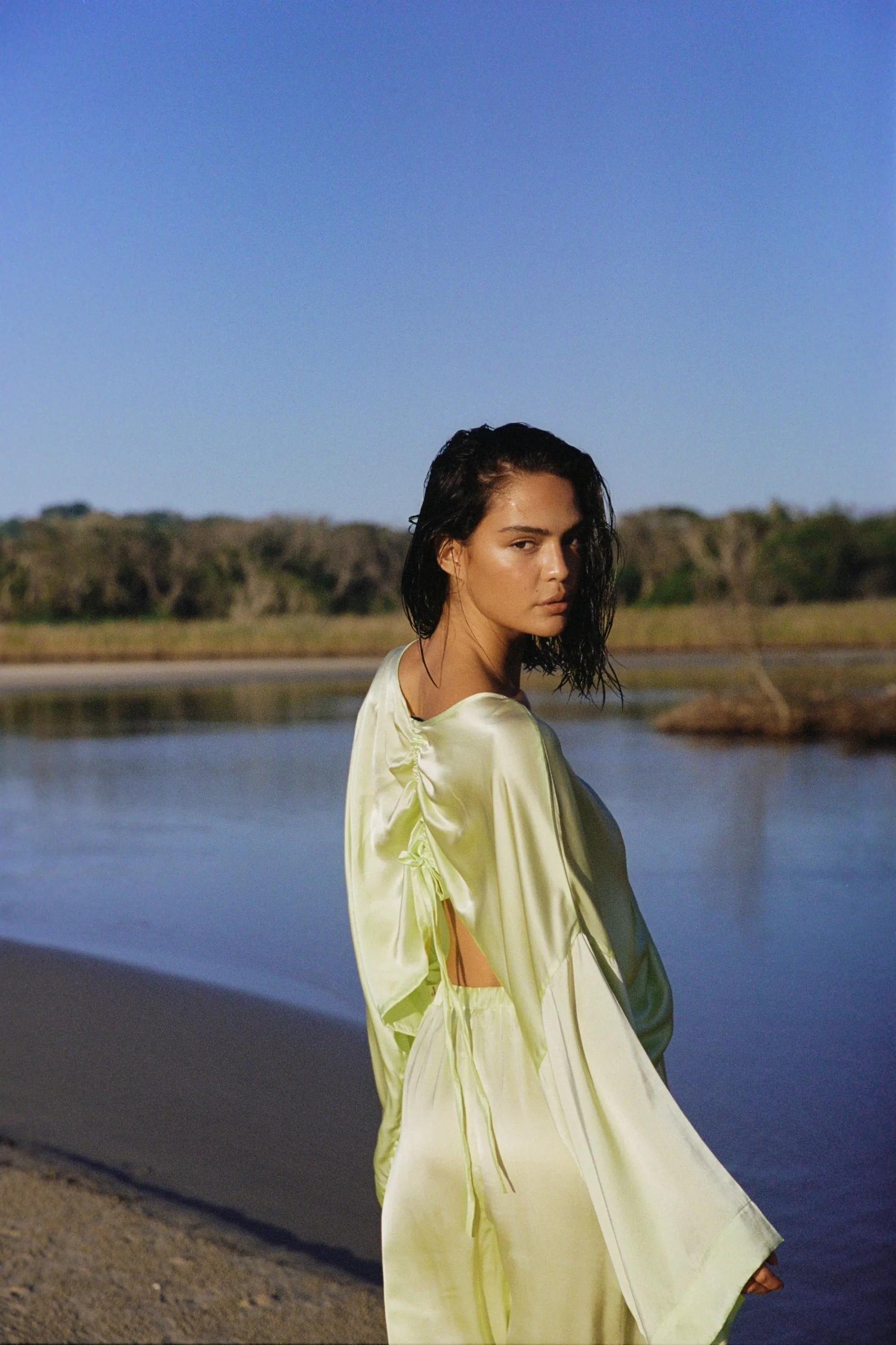 Ling Silk Blouse Sunny Lime