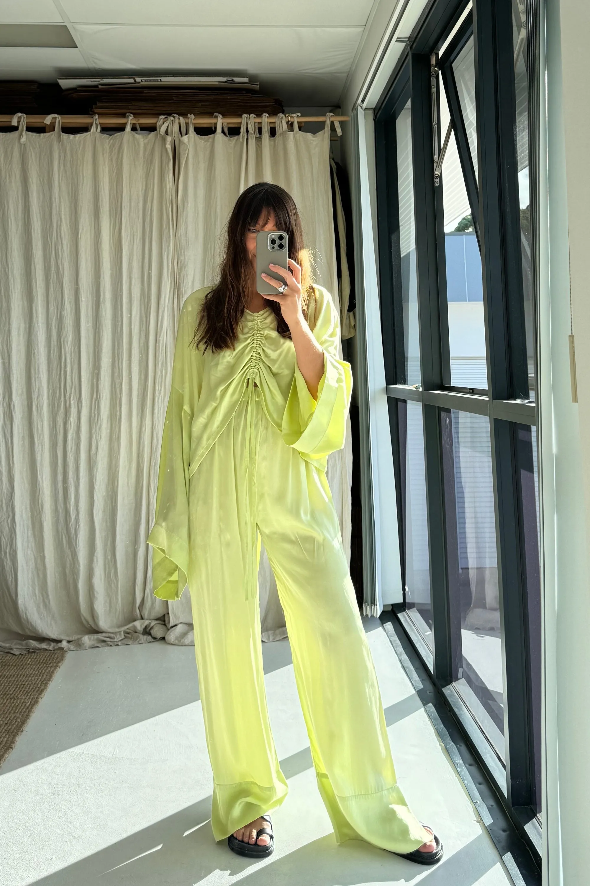 Ling Silk Blouse Sunny Lime
