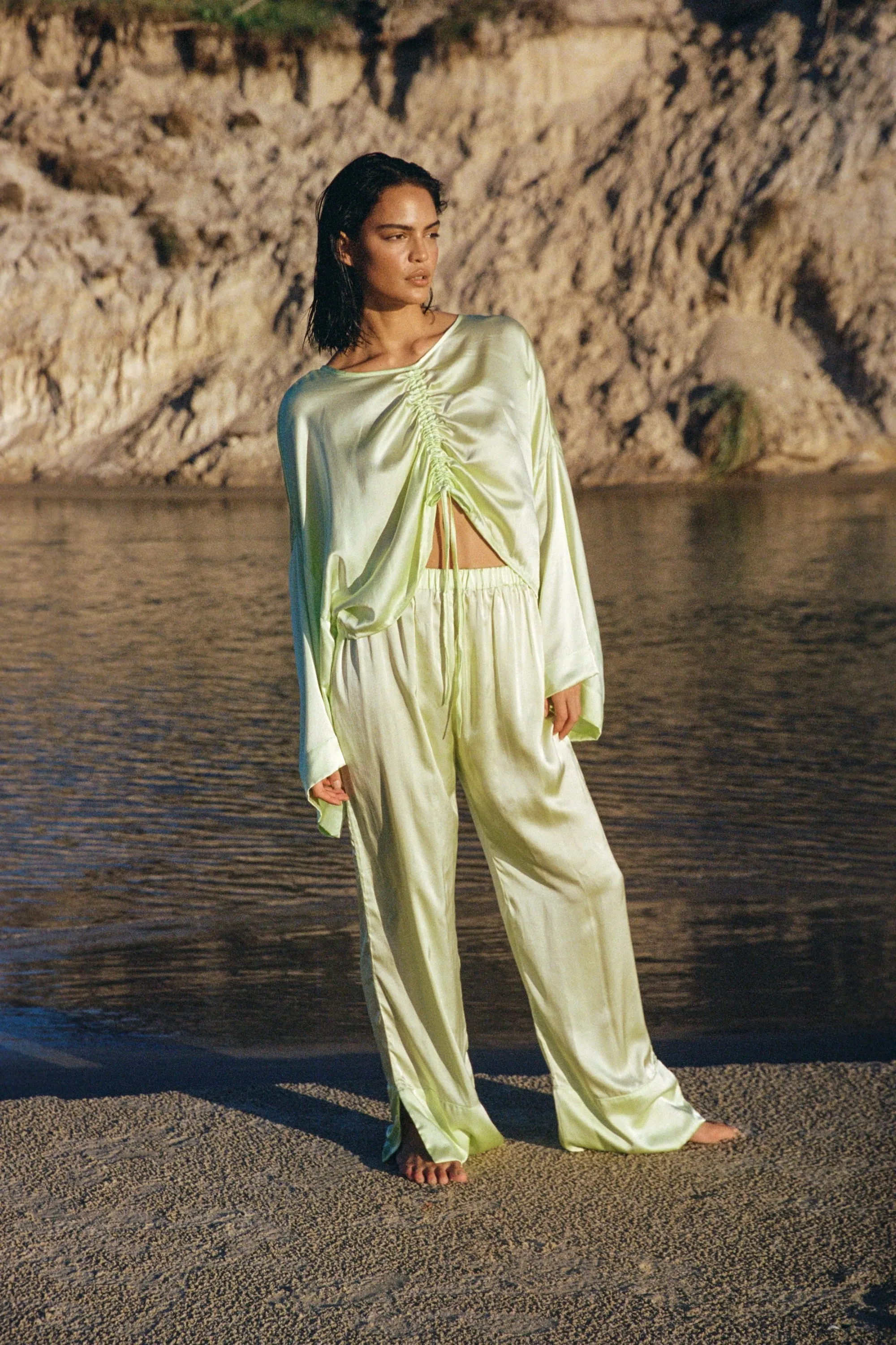Ling Silk Blouse Sunny Lime