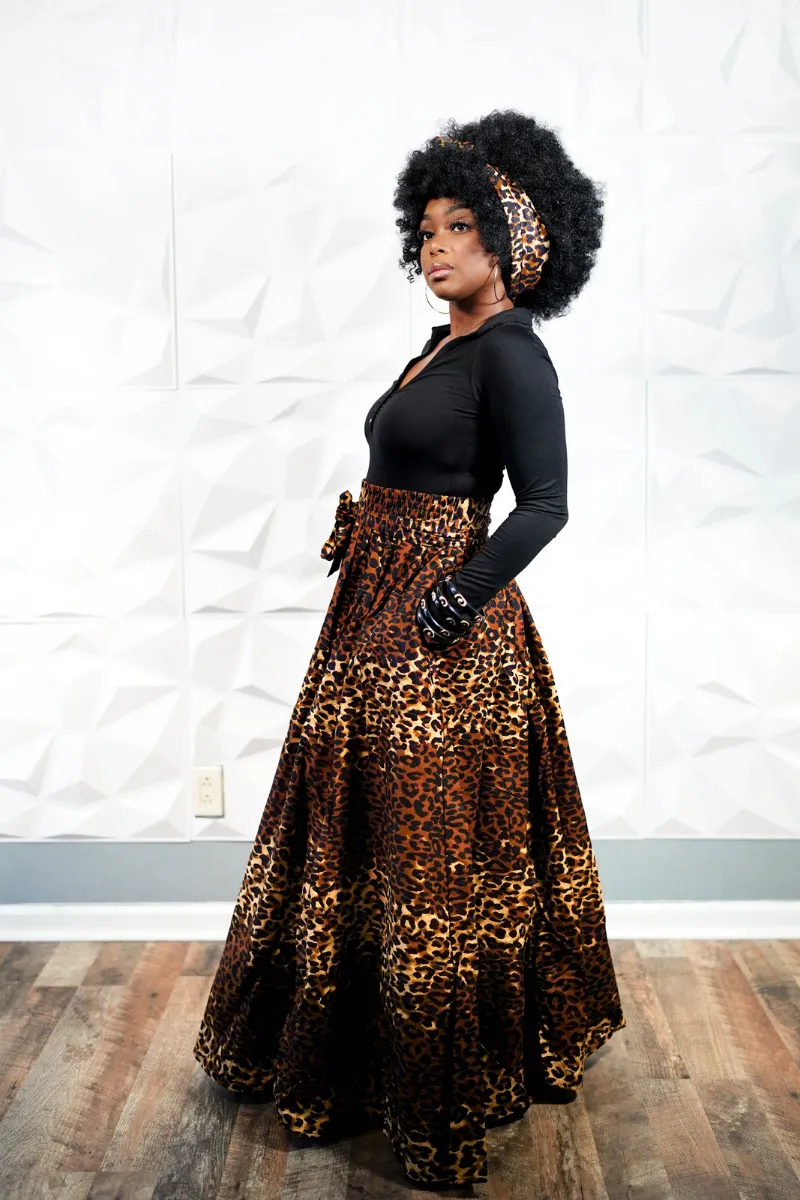 Liz Leopard Skirt