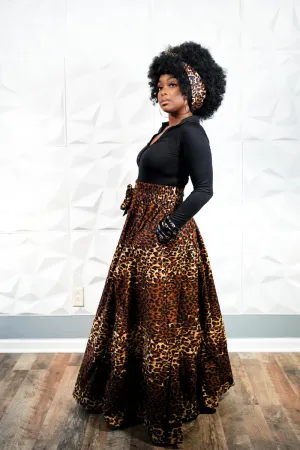 Liz Leopard Skirt