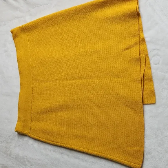LOFT, ANN TAYLOR, Fall, Winter, Knitted Mini Skirt, Wool Blend Mustard Yellow