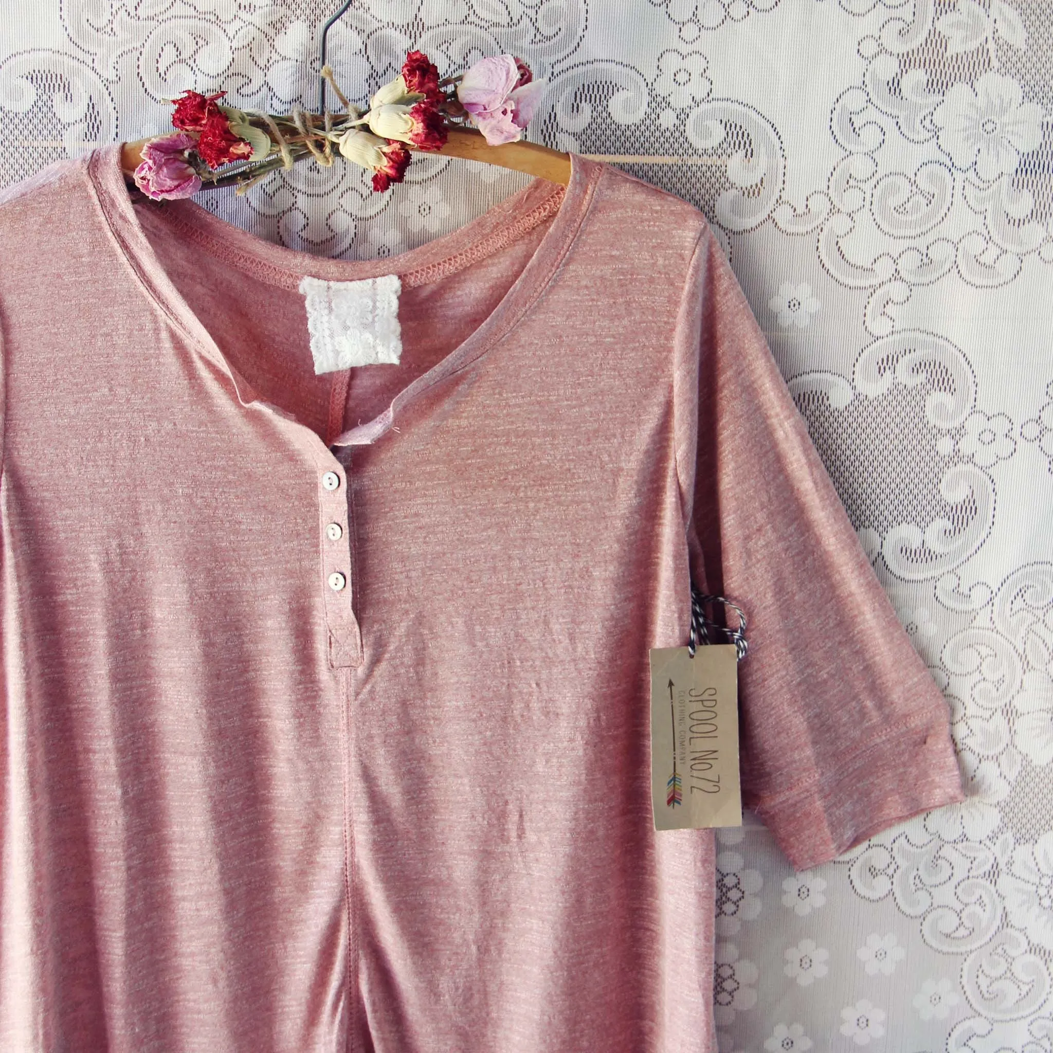 Lola T-Shirt Tunic Dress in Rose