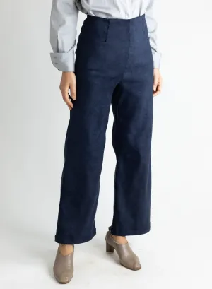 Long Odette Pant - Navy Suede