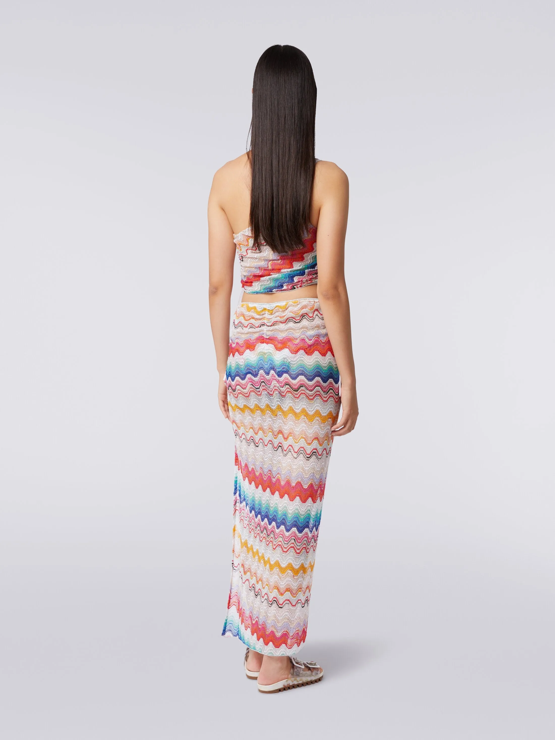 Long Skirt - Multicolor White Base