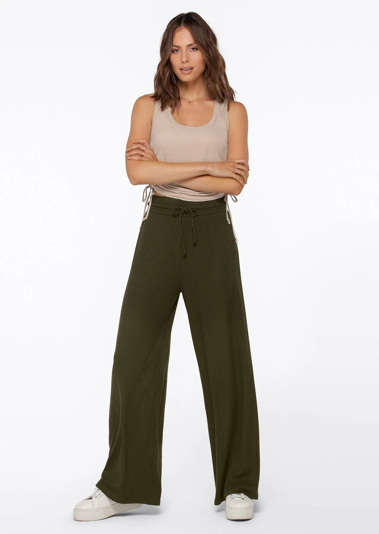 Lorna Jane Drawstring Active Tank - Off-White