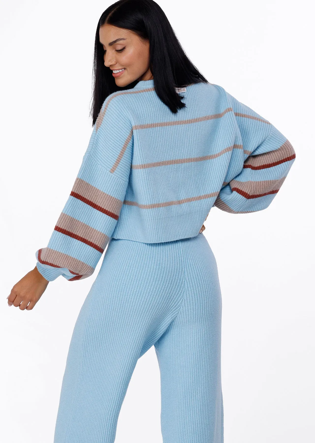Lorna Jane Merino Cropped Stripe Knit - Leisure Stripe