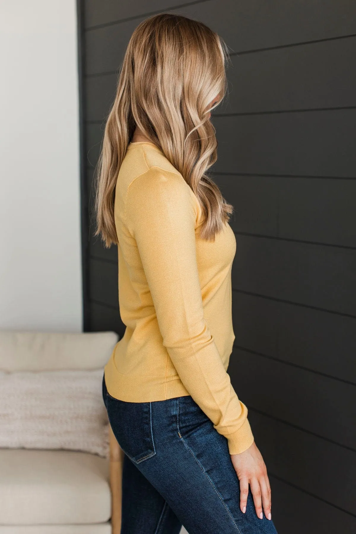 Loving Devotions Knit Sweater- Yellow