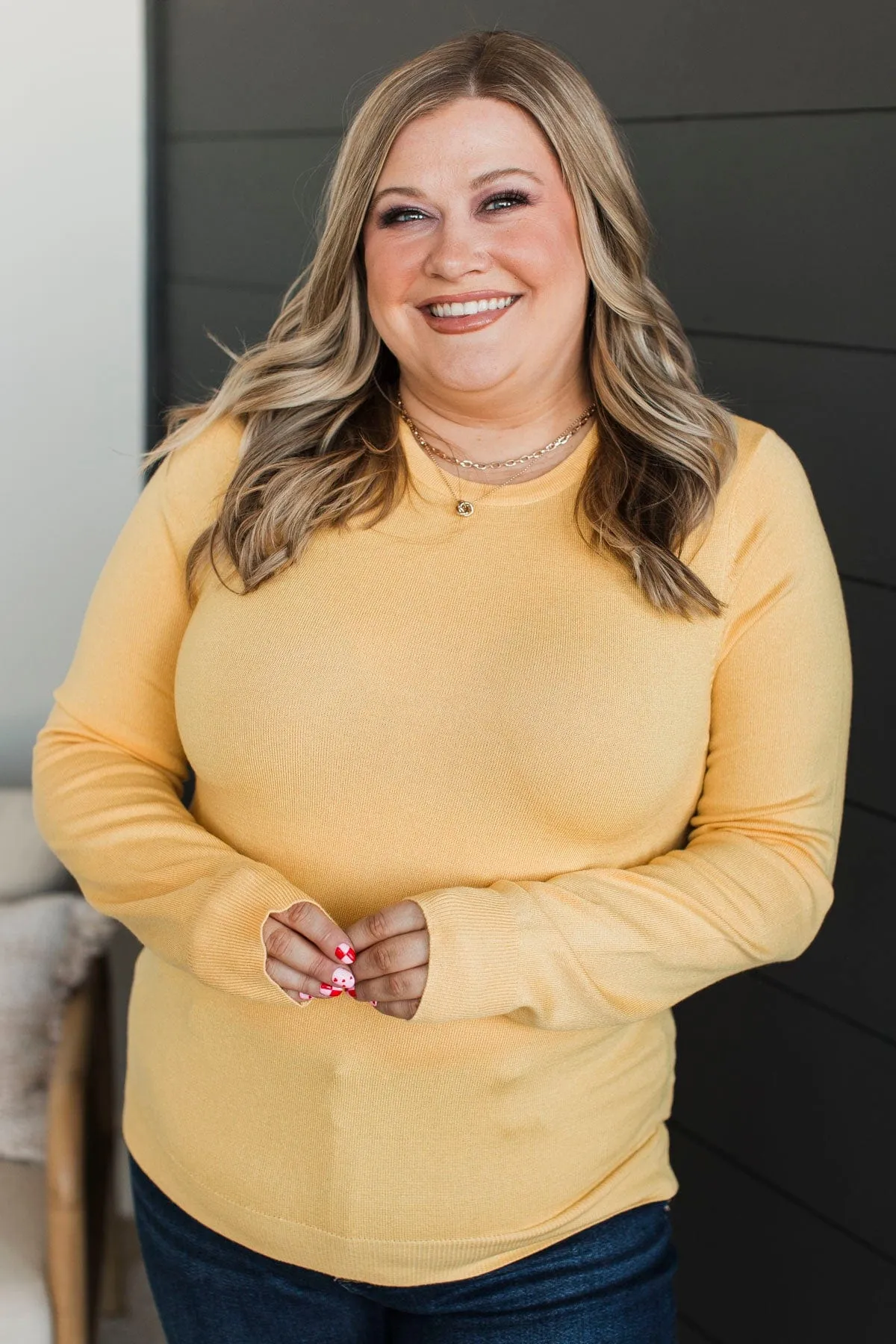 Loving Devotions Knit Sweater- Yellow