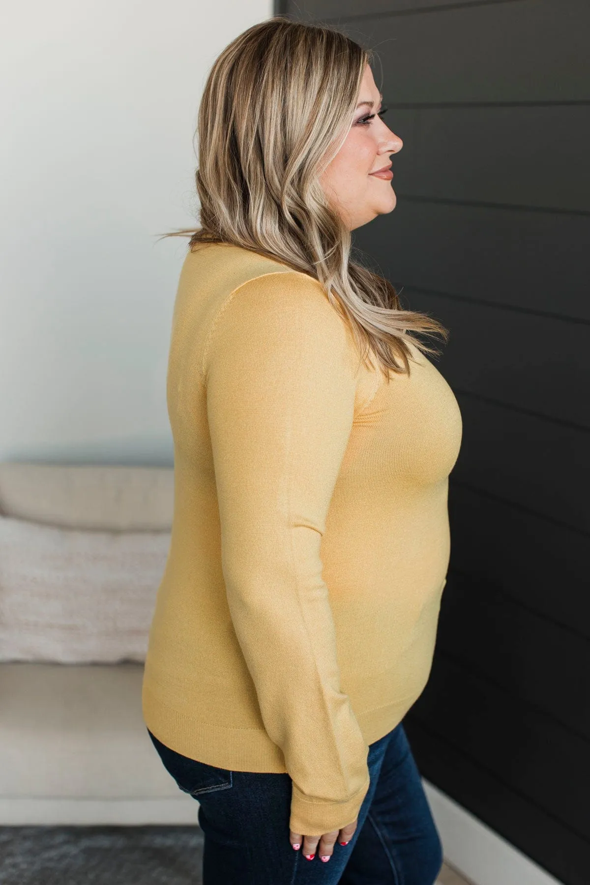 Loving Devotions Knit Sweater- Yellow