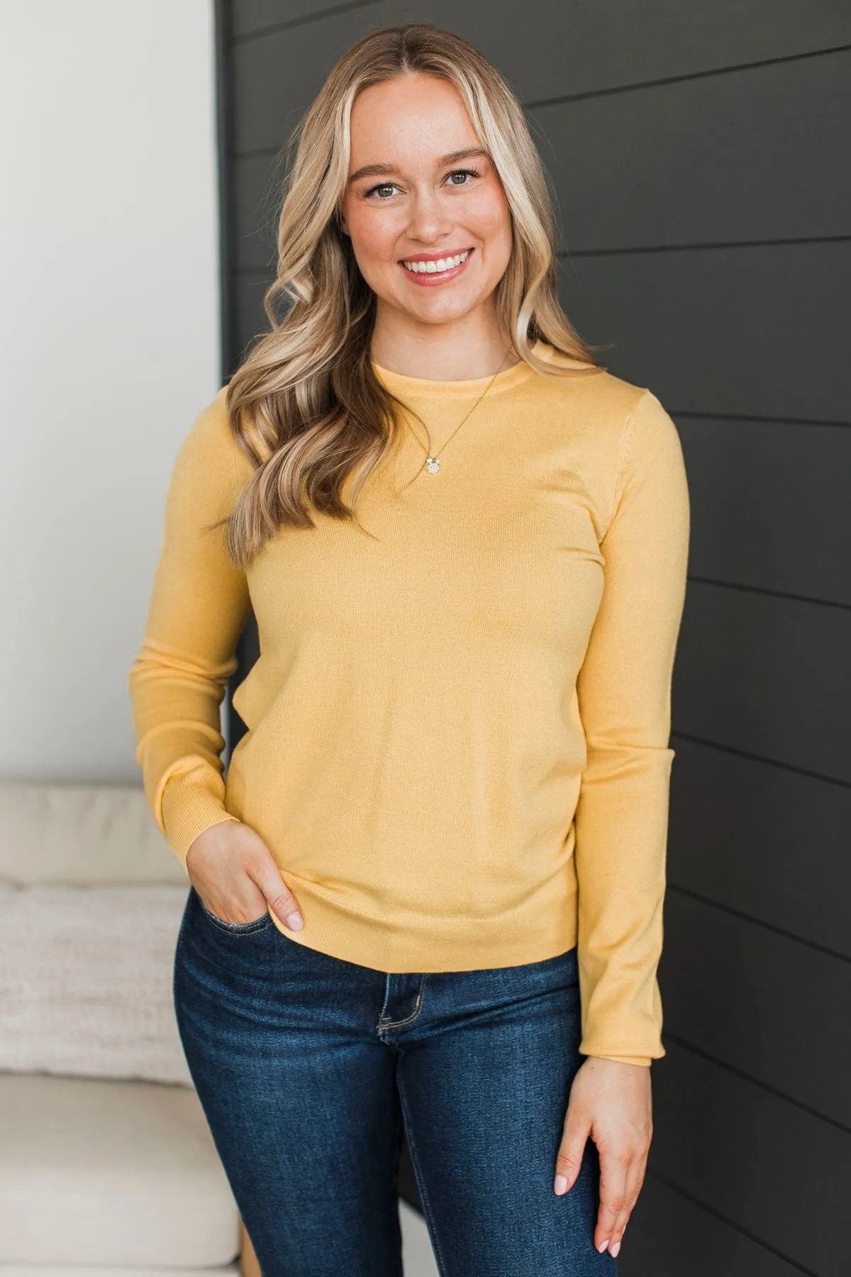 Loving Devotions Knit Sweater- Yellow