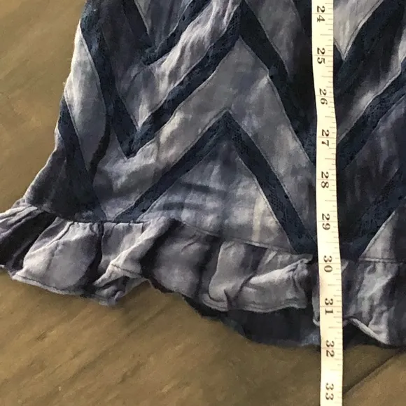 Lulumari Tie Dye Lace Blue Tunic Dress - Size Small.