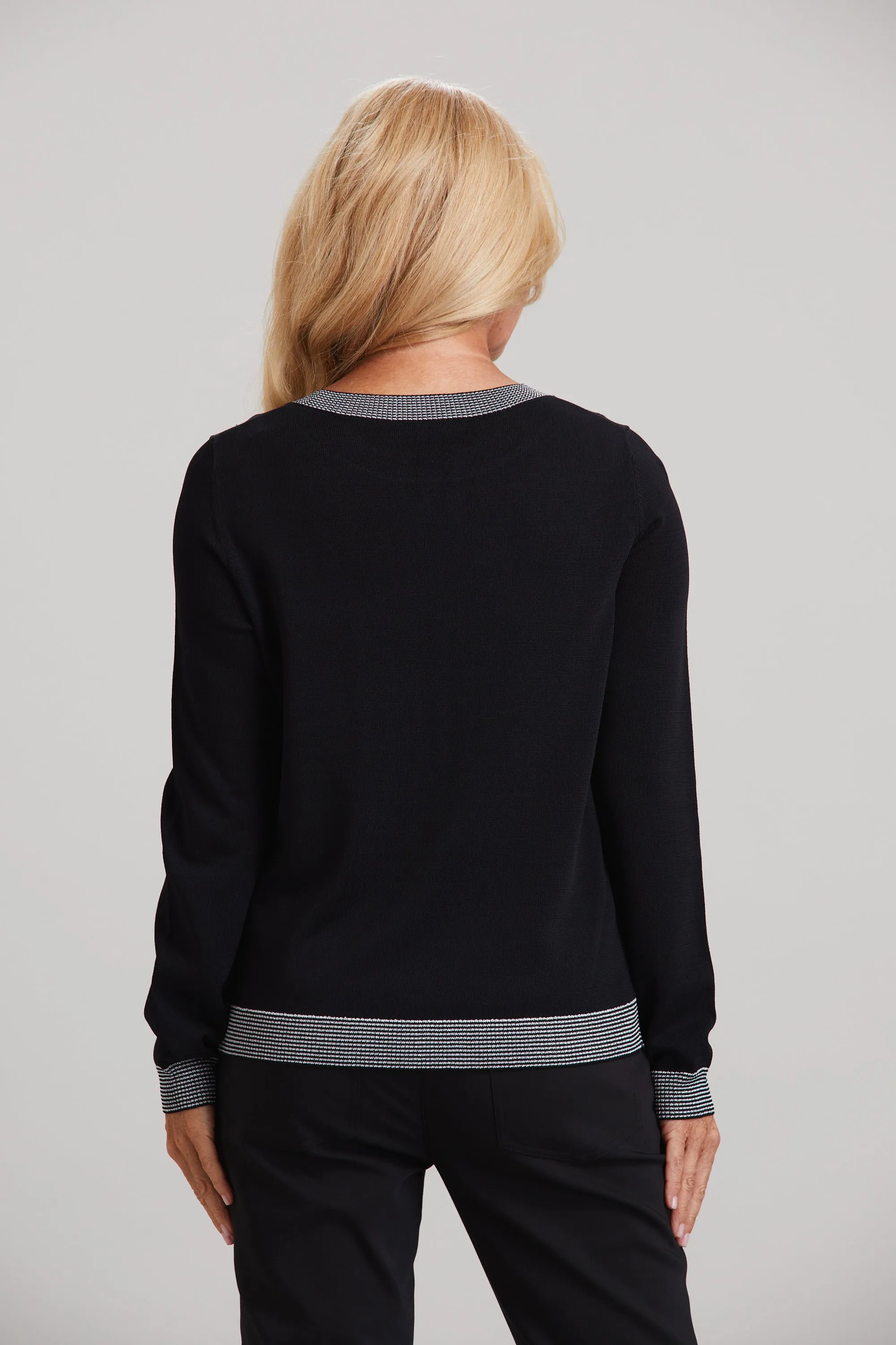 Lurex Colorblock Crewneck