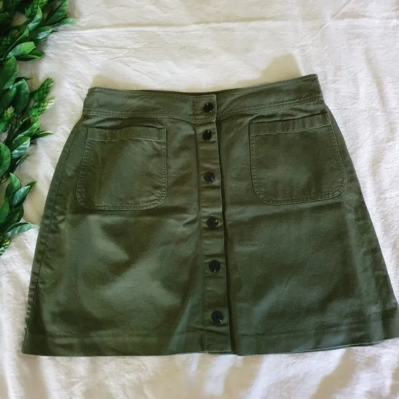 Madewell Button Front Station Mini Skirt | Size 14