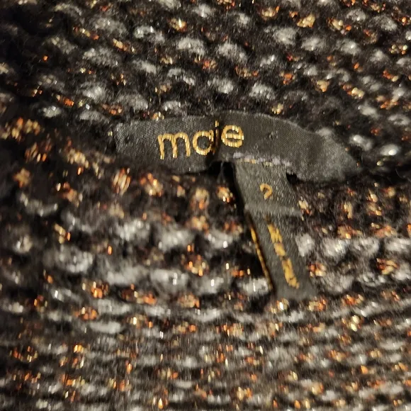 Maje Korinthe Metallic Knit Wool Alpaca Blend Sweater Size 2, Medium