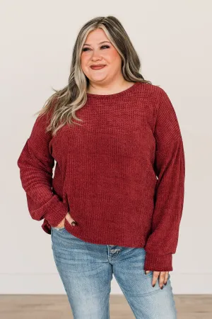 Make Your Move Knit Sweater- Burgundy